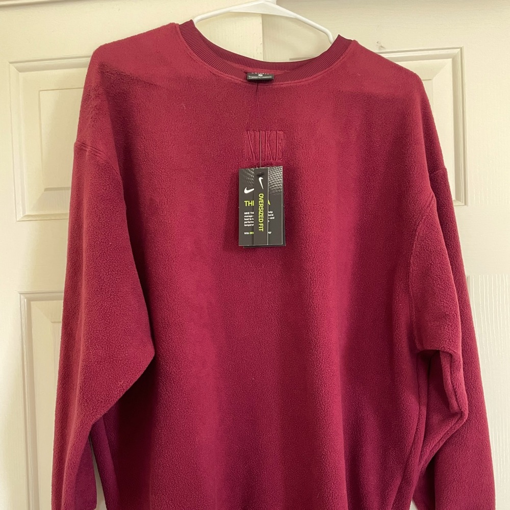 Nike Maroon oversized pullover sweatshirt